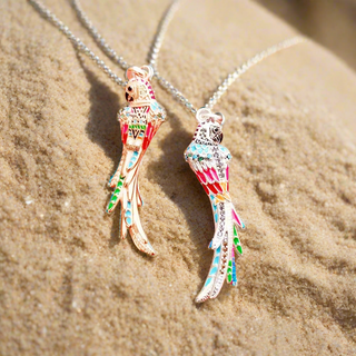 Colorful Parrot with Diamond Pendant