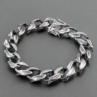 Polished Unique Link Chunky Chain Bracelet