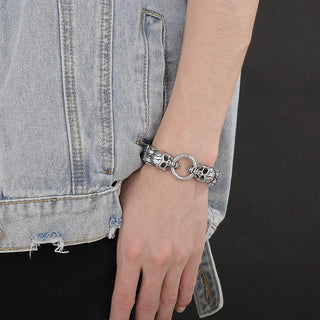 Double Layer Royal Chain Skull Bracelet