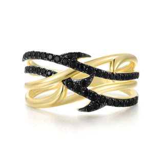 Black Spinel Vine Ring