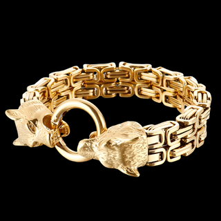 Double Royal Chain Wolf Punk Bracelet