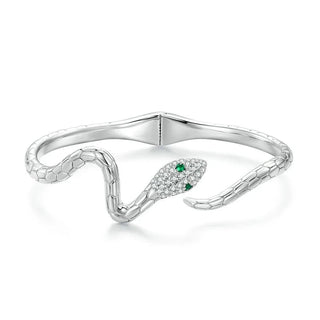 Classical Snake Diamond Open Bangle Bracelet