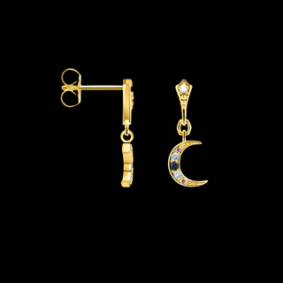 Royalty Moon Golden Drop Earrings