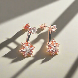 Rose Gold Snowflake Diamond Earrings