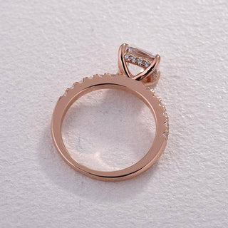 White Sapphire 1.5 ct Cushion-cut Diamond Rose Gold Engagement Ring