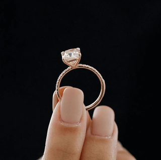 White Sapphire 1.5 ct Cushion-cut Diamond Rose Gold Engagement Ring