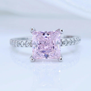 1.50 ct Pink Princess-cut Diamond Engagement Ring