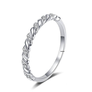 0.056 ct Diamond Twisted Eternity Stackable Wedding Band Evani Naomi Jewelry