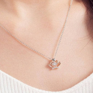 0.3 ct Moissanite Diamond Heart Shaped Crown Necklace-Evani Naomi Jewelry