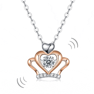 0.3 ct Moissanite Diamond Heart Shaped Crown Necklace Evani Naomi Jewelry