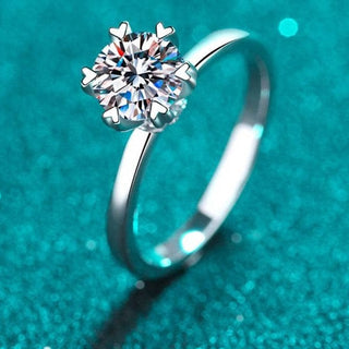 0.5/1ct Moissanite Simulated Diamond Solitaire Wedding Ring Evani Naomi Jewelry