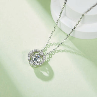 0.5 ct Dancing Diamond Halo Necklace-Evani Naomi Jewelry
