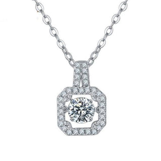 0.5 ct Moissanite Square Shaped Pendant with Twinkle Setting Necklace-Evani Naomi Jewelry