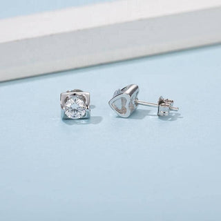 0.5 ct Round 5.0mm Moissanite Diamond Stud Earrings-Evani Naomi Jewelry