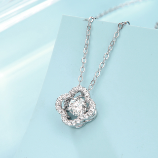 0.5 ct Round Diamond Clover Shaped Necklace-Evani Naomi Jewelry
