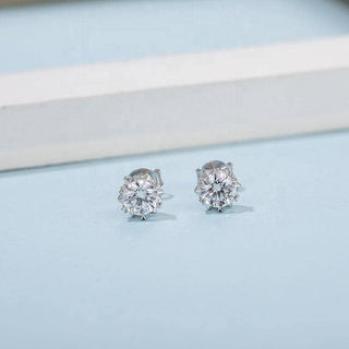 0.5 ct Snowflake 5.0mm Moissanite Stud Earrings-Evani Naomi Jewelry