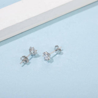 0.5 ct Snowflake 5.0mm Moissanite Stud Earrings-Evani Naomi Jewelry