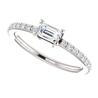 0.50 ct Emerald-cut Diamond Dainty Ring-Evani Naomi Jewelry