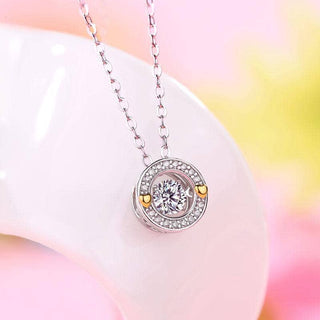 1.0 ct Dancing Diamond Necklace with Heart-Evani Naomi Jewelry