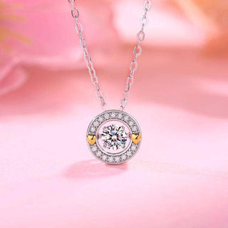 1.0 ct Dancing Diamond Necklace with Heart-Evani Naomi Jewelry