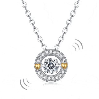 1.0 ct Dancing Diamond Necklace with Heart Evani Naomi Jewelry