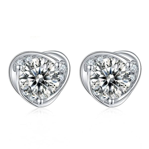 Heart Shaped Stud Earrings – shine of diamond