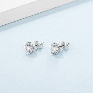 1.0 ct Moissanite Diamond Heart Shaped Stud Earrings-Evani Naomi Jewelry