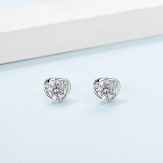 1.0 ct Moissanite Diamond Heart Shaped Stud Earrings-Evani Naomi Jewelry
