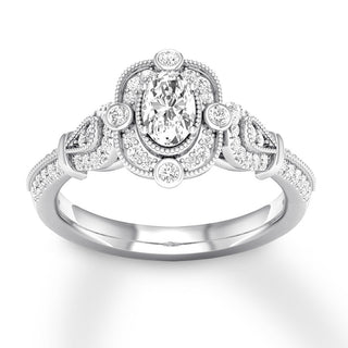 1.0 ct Oval Cut Diamond Vintage Style Engagement Ring-Evani Naomi Jewelry