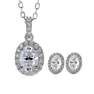 1.0 ct Oval-cut Moissanite Diamond Jewelry Set Evani Naomi Jewelry