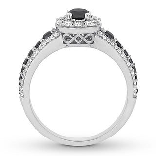 1.0 ct Round Cut Black Diamond Engagement Ring-Evani Naomi Jewelry