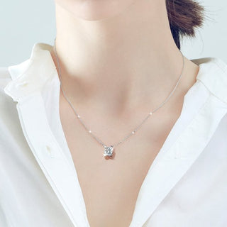 1.0 ct Round-cut 6.5mm Moissanite Necklace-Evani Naomi Jewelry