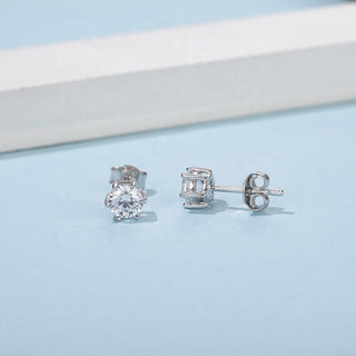 1.0 ct Round-cut Moissanite Stud Earrings-Evani Naomi Jewelry