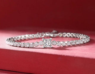 1.0 ct Square Moissanite Diamond Bracelet Evani Naomi Jewelry