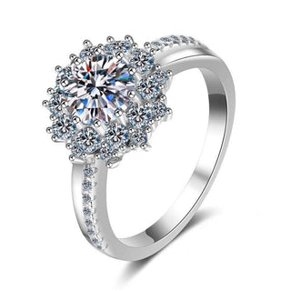 1.00 ct Diamond Flower Engagement Ring Evani Naomi Jewelry