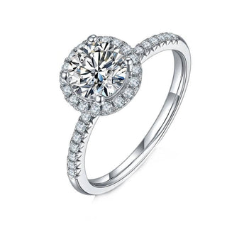 1.00 ct Round-cut Diamond Halo Engagement Ring-Evani Naomi Jewelry