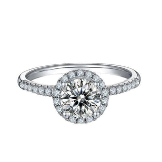 1.00 ct Round-cut Diamond Halo Engagement Ring-Evani Naomi Jewelry