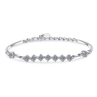 1.35 ct Nine Round Moissanite Diamond Bracelet Evani Naomi Jewelry