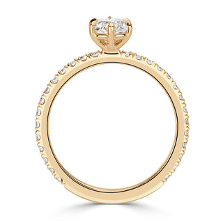 1.43 ct Hexagon Cut Diamond 14k Yellow Gold Engagement Ring-Evani Naomi Jewelry