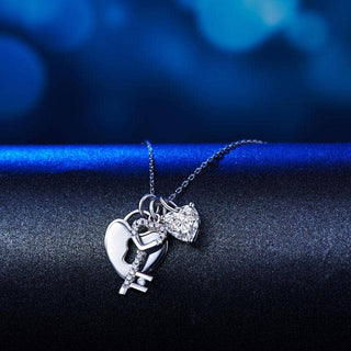 1.5 ct Diamond Lock Key Pendant Necklace-Evani Naomi Jewelry