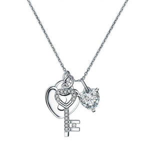 1.5 ct Diamond Lock Key Pendant Necklace-Evani Naomi Jewelry