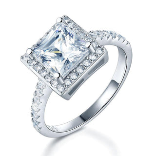 1.50 ct Princess-cut Diamond Halo Engagement Ring-Evani Naomi Jewelry