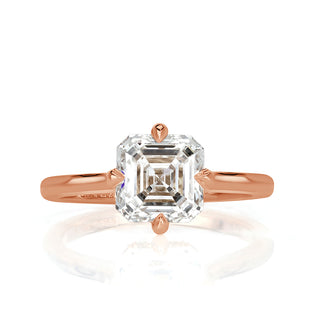 1.80 ct Asscher Cut Diamond 14k Rose Gold Engagement Ring-Evani Naomi Jewelry