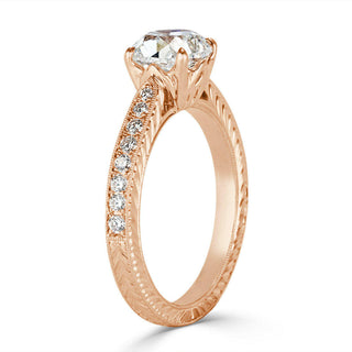 1.80 ct Old Mine Cut Diamond 14K Rose Gold Engagement Ring-Evani Naomi Jewelry