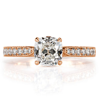 1.80 ct Old Mine Cut Diamond 14K Rose Gold Engagement Ring-Evani Naomi Jewelry
