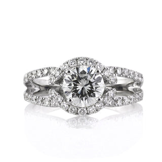 1.83 ct Round Brilliant Cut Diamond Split Shank Engagement Ring-Evani Naomi Jewelry