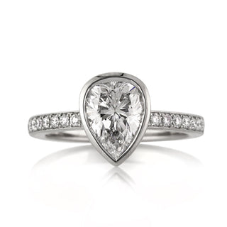 1.90 ct Pear Shaped Diamond 14k White Gold Engagement Ring-Evani Naomi Jewelry