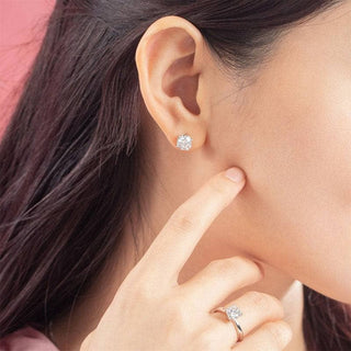 1 Piece Round-cut 1.0 ct Moissanite Diamond Earrings-Evani Naomi Jewelry