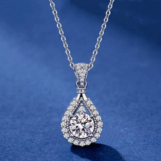 1 ct 6.5mm Moissanite Diamond Water Drop Necklace Evani Naomi Jewelry