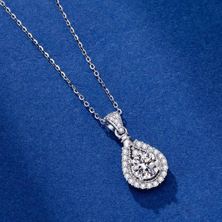 1 ct 6.5mm Moissanite Diamond Water Drop Necklace Evani Naomi Jewelry